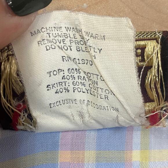 EJM Vintage Pastel Blue Checkered Short Sleeve Shirt Dress Collared Sz 5-6 VTG - Picture 6 of 11